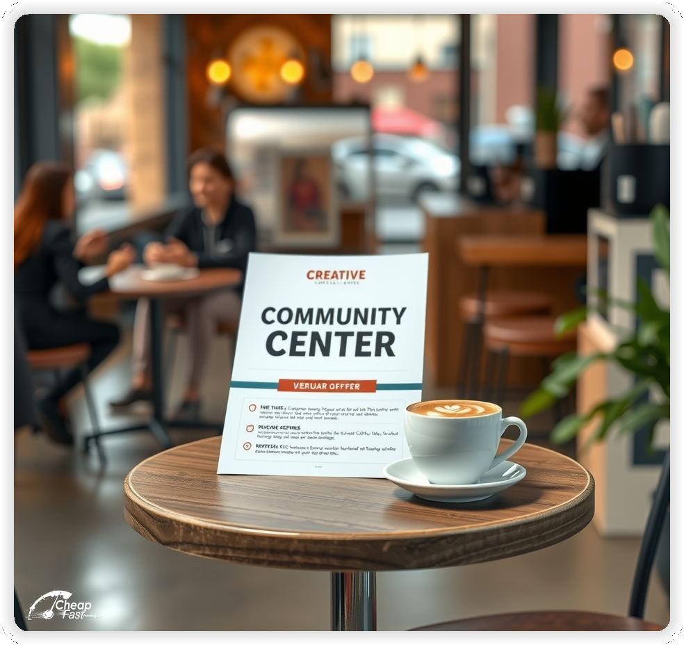 Creative Print Design 1, Community Center promo cards creative layout