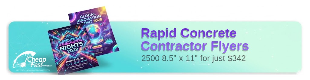 2500 Rapid 8.5x11 100lb Gloss Cover Paper Concrete Contractor Flyers