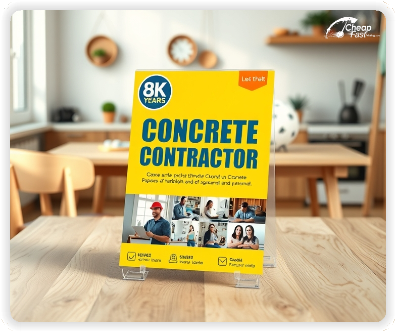 Promo Flyer Sample 1, Concrete Contractor leaflets creative layout