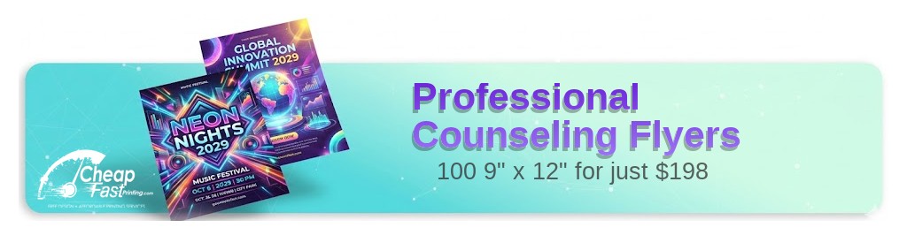100 Professional 9x12 13pt Premium Linen Counseling Flyers