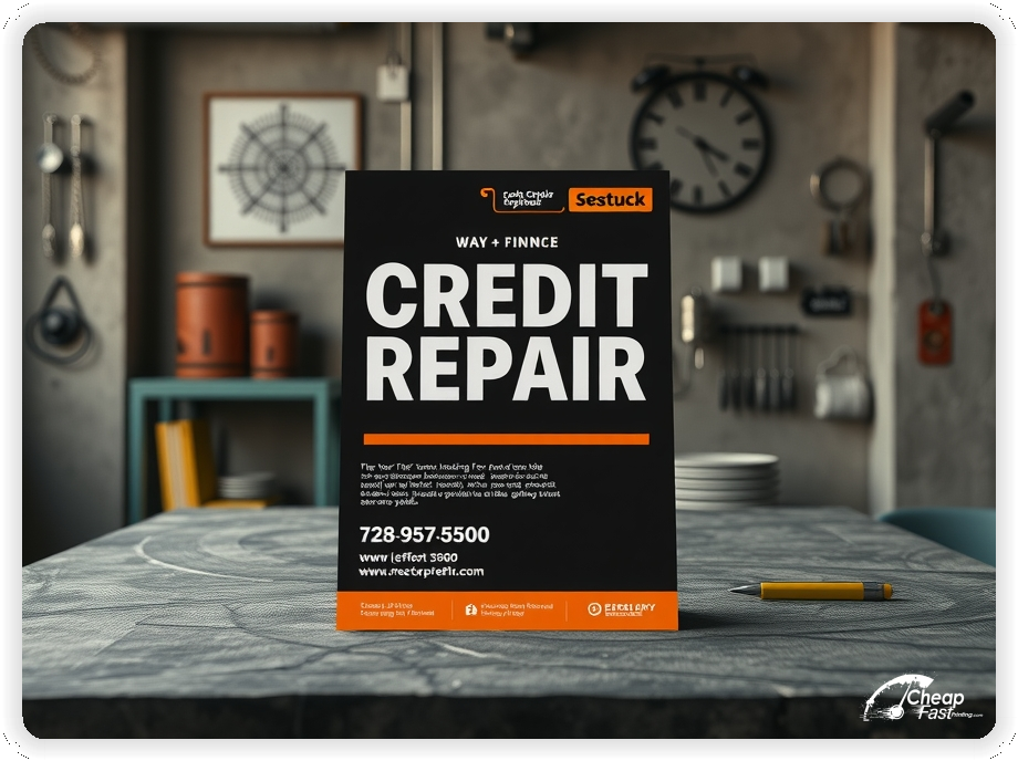 Advertising Brochure 1, Credit Repair leaflets layout example