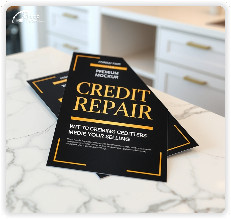 Creative Print Design 1, Credit Repair promo cards creative layout