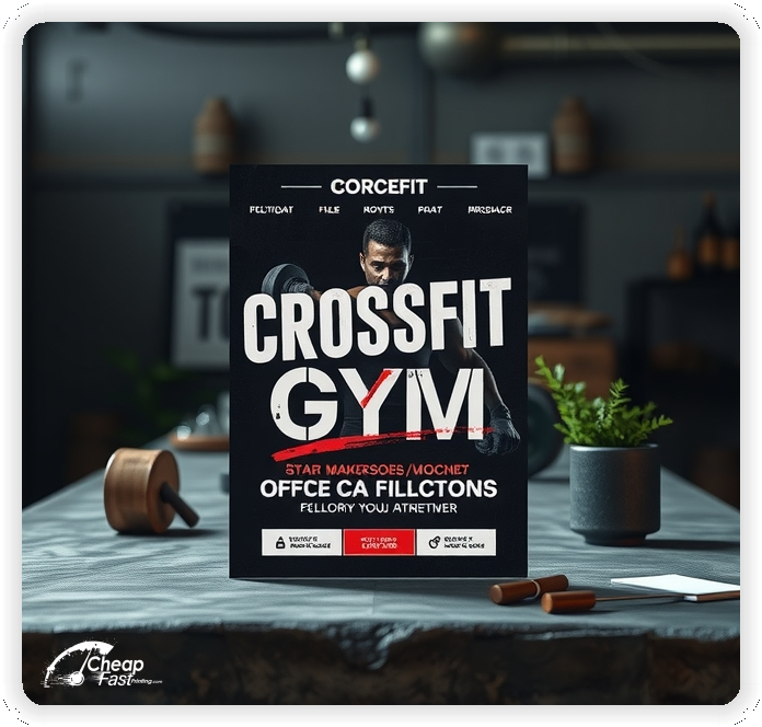 Marketing Handout Design 1, Crossfit Gym pamphlets design example