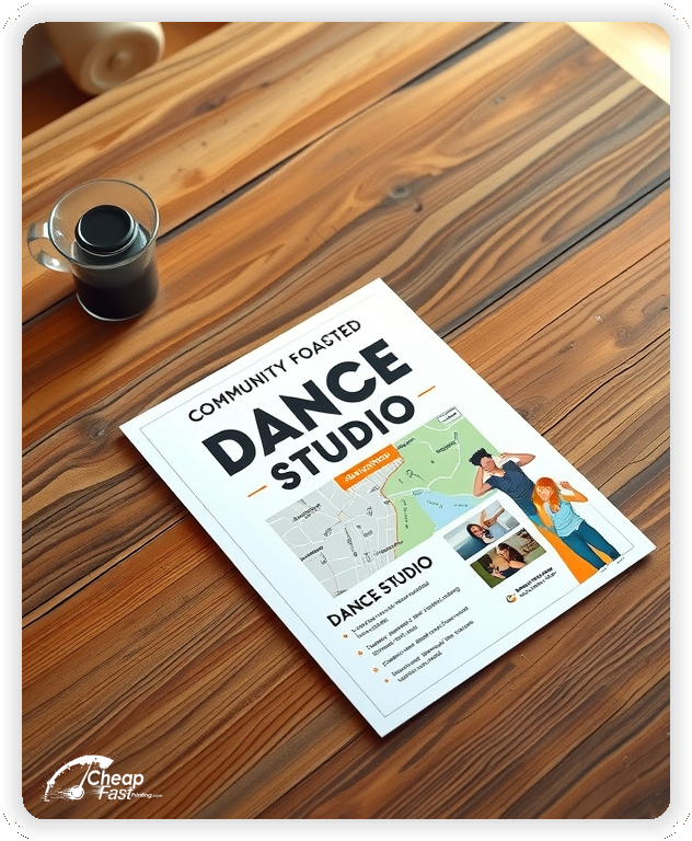 Advertising Brochure 1, Dance Studio leaflets layout example