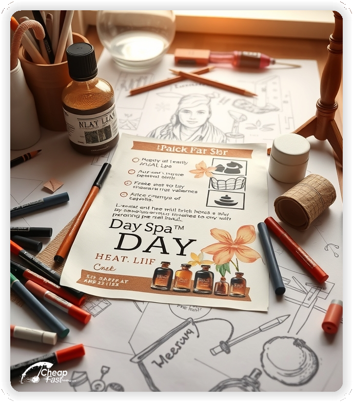 Creative Print Design 1, Day Spa promo cards creative layout