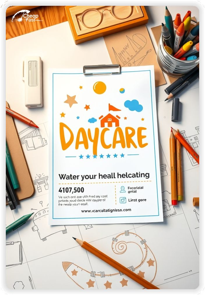 Advertising Brochure 1, Daycare leaflets layout example