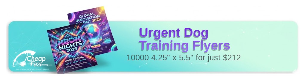 10000 Urgent 4.25x5.5 80lb Matte Text Dog Training Flyers