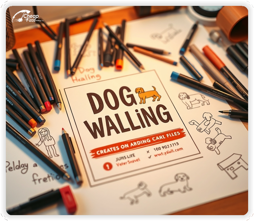 Professional Circular 1, Dog Walking handouts print sample