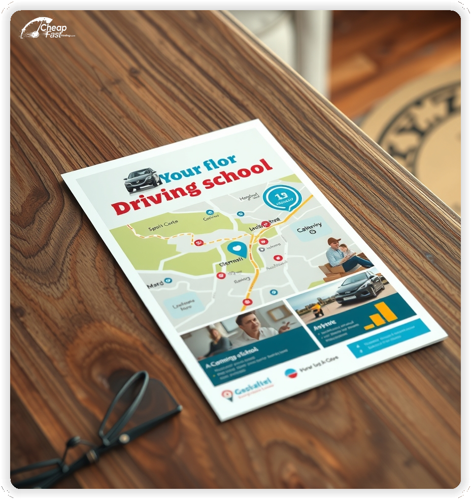 Advertising Brochure 1, Driving School leaflets layout example