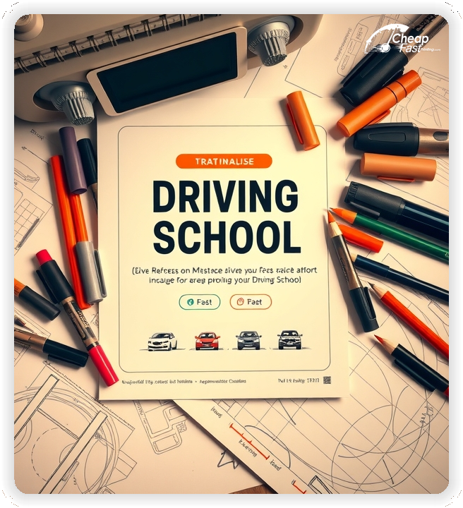 Creative Print Design 1, Driving School promo cards creative layout