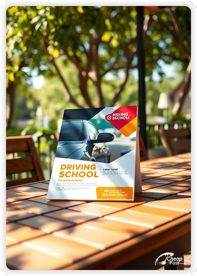 Marketing Handout Design 1, Driving School pamphlets design example
