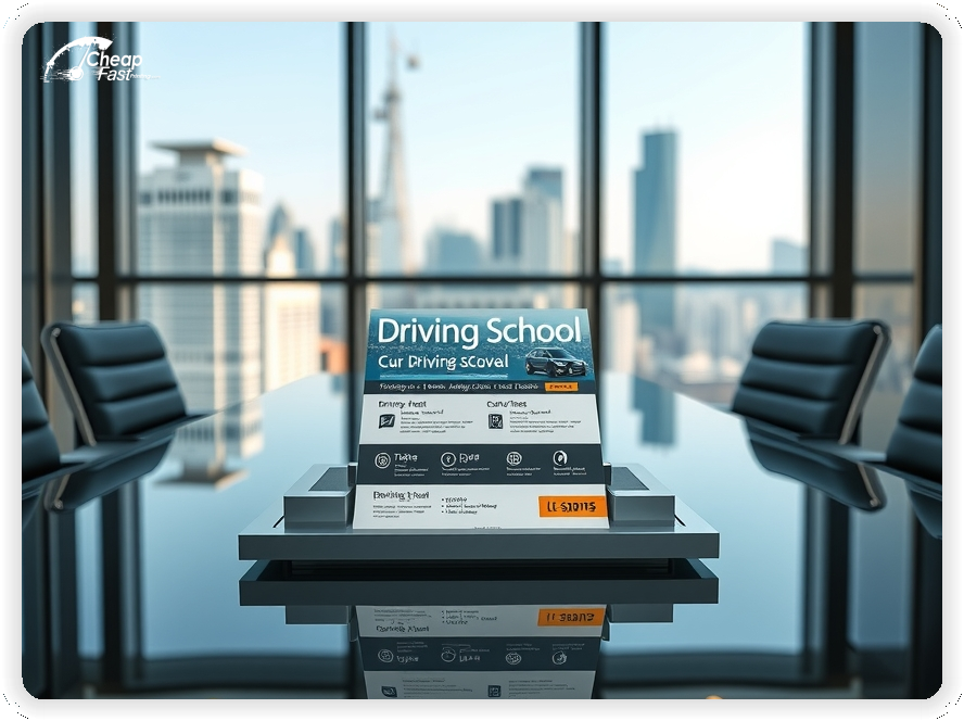 Print Ready Layout 1, Driving School brochures layout example