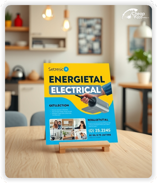 Custom Business Piece 1, Electrical promo cards creative layout