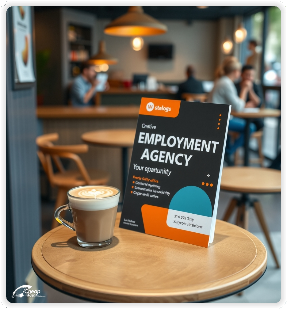 Custom Business Piece 1, Employment Agency promo cards creative layout