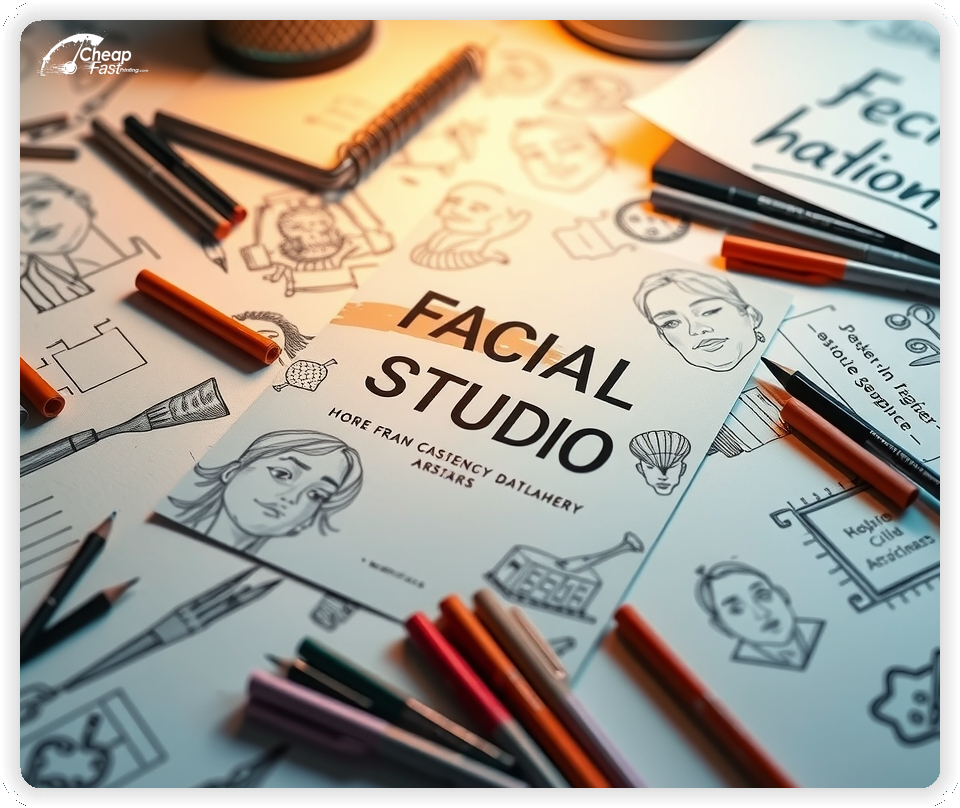 Creative Print Design 1, Facial Studio promo cards creative layout
