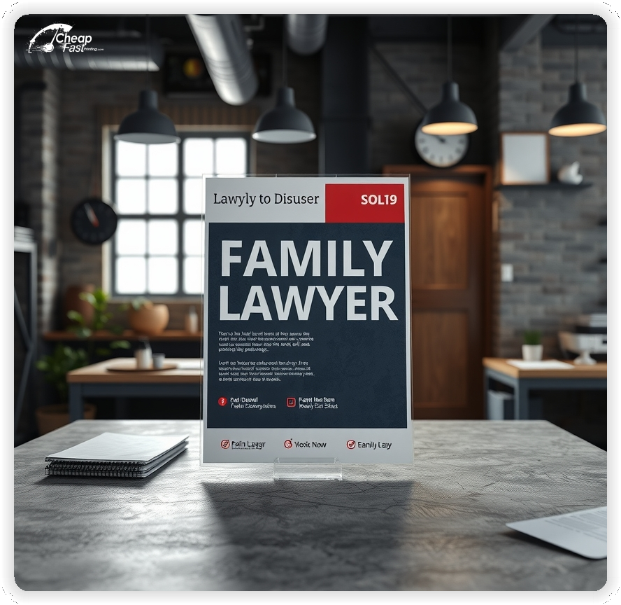 Advertising Brochure 1, Family Lawyer leaflets layout example