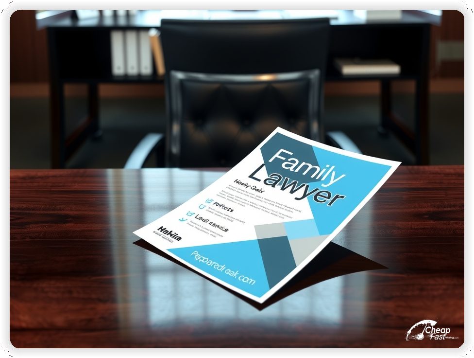 Affordable Family Lawyer Advertisement Publishing, Family Lawyer marketing materials print sample