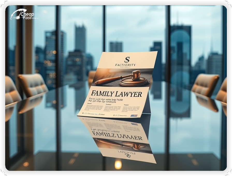 Creative Print Design 1, Family Lawyer promo cards creative layout
