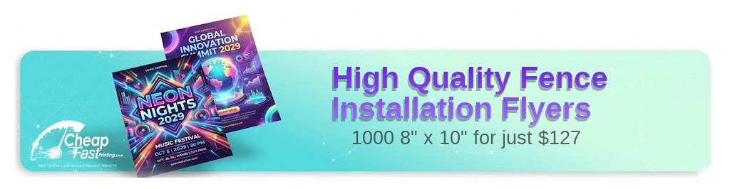 1000 High Quality 8x10 100lb Gloss Book Paper Fence Installation Flyers