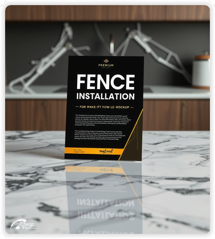 Creative Print Design 1, Fence Installation promo cards creative layout