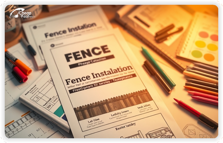 Professional Circular 1, Fence Installation handouts print sample