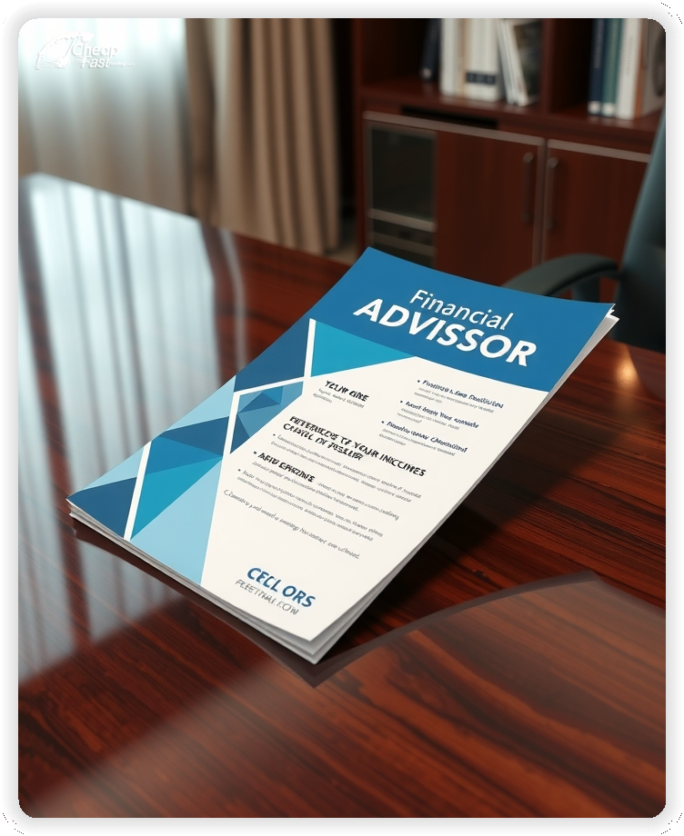 Custom Business Piece 1, Financial Advisor advertisements marketing piece