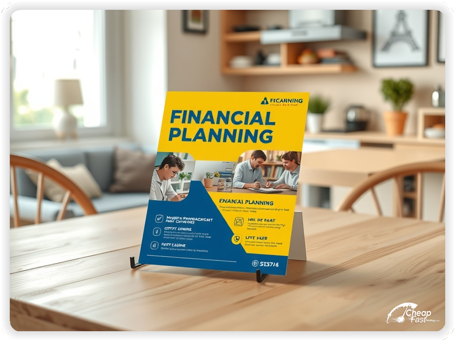 Creative Print Design 1, Financial Planning promo cards creative layout