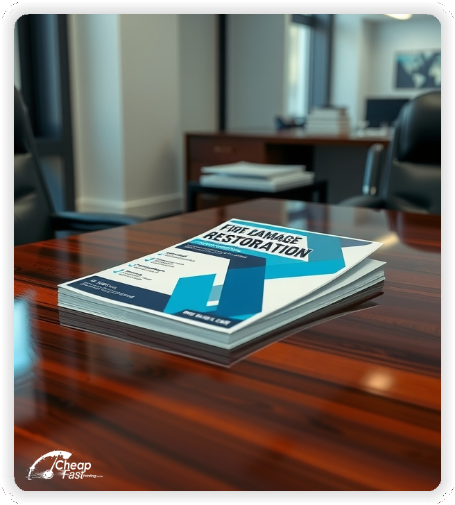 Advertising Brochure 1, Fire Damage Restoration leaflets layout example