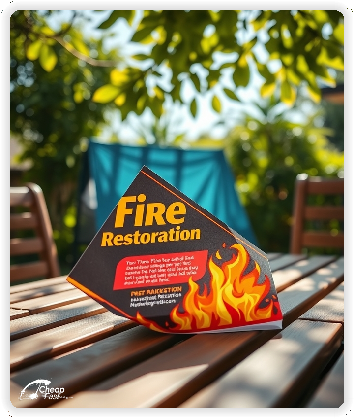 Creative Print Design 1, Fire Damage Restoration promo cards creative layout