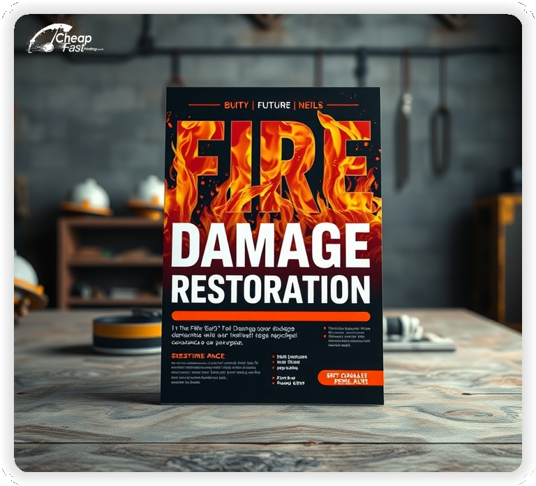 Custom Business Piece 1, Fire Damage Restoration advertisements marketing piece