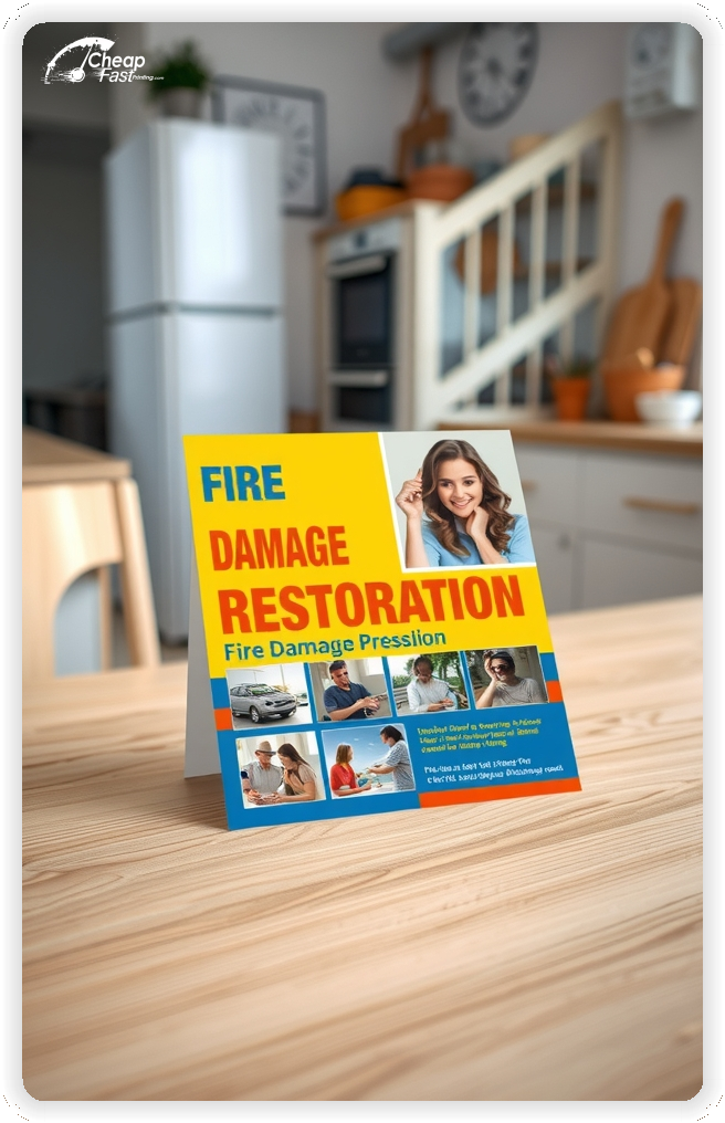 Marketing Handout Design 1, Fire Damage Restoration pamphlets design example