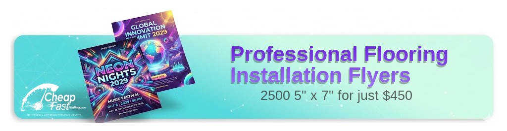 2500 Professional 5x7 18pt Ultra Premium Smooth White Flooring Installation Flyers