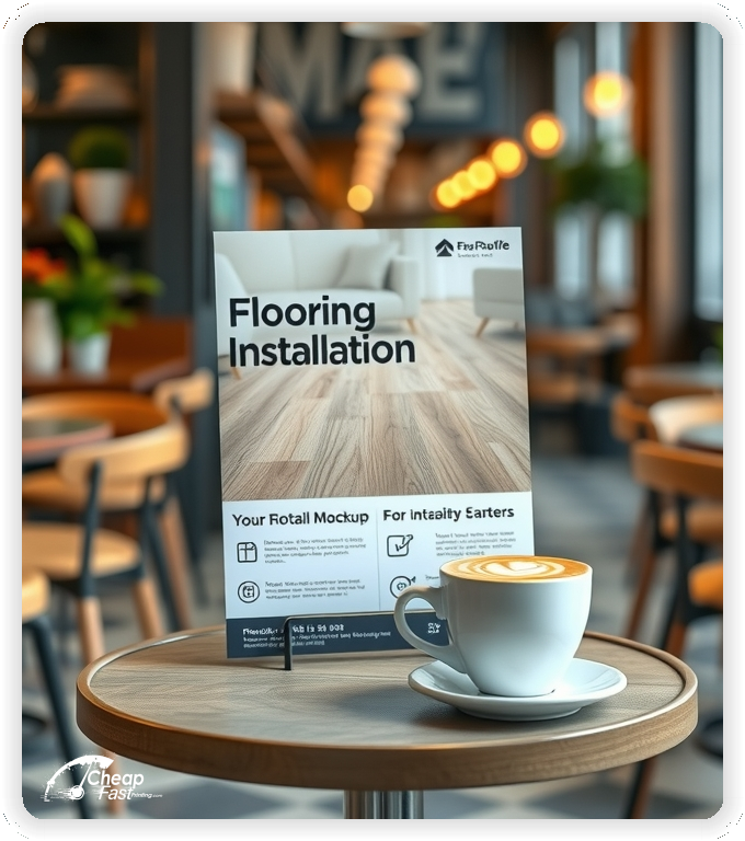 Creative Print Design 1, Flooring Installation promo cards creative layout