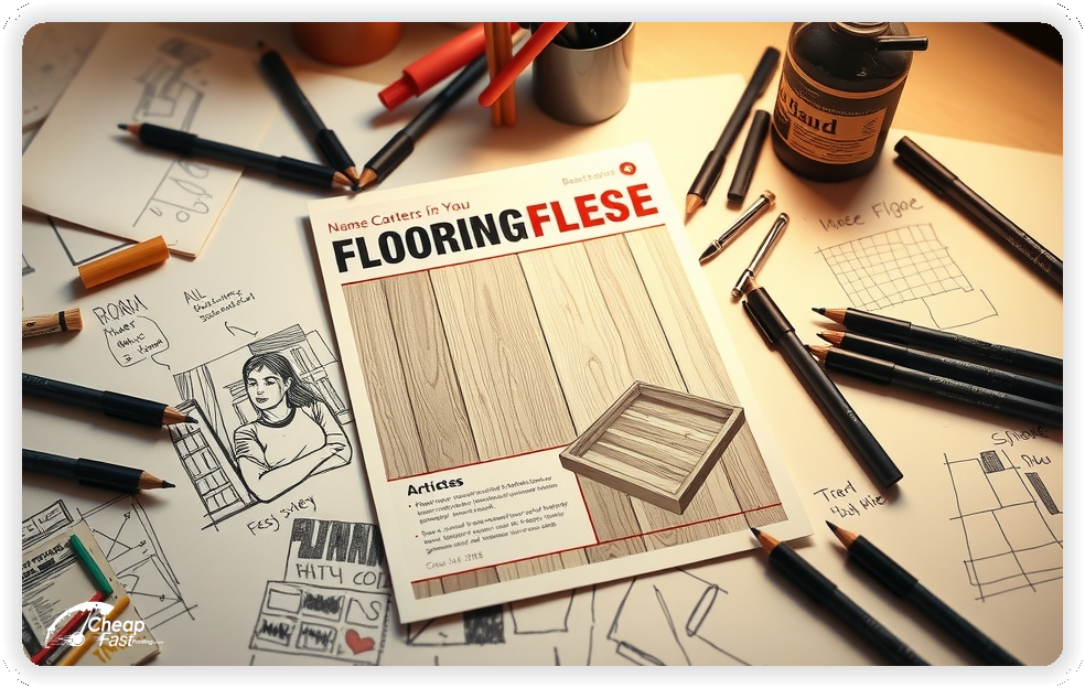 Creative Print Design 1, Flooring promo cards creative layout