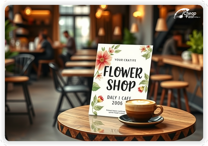 Creative Print Design 1, Flower Shop promo cards creative layout