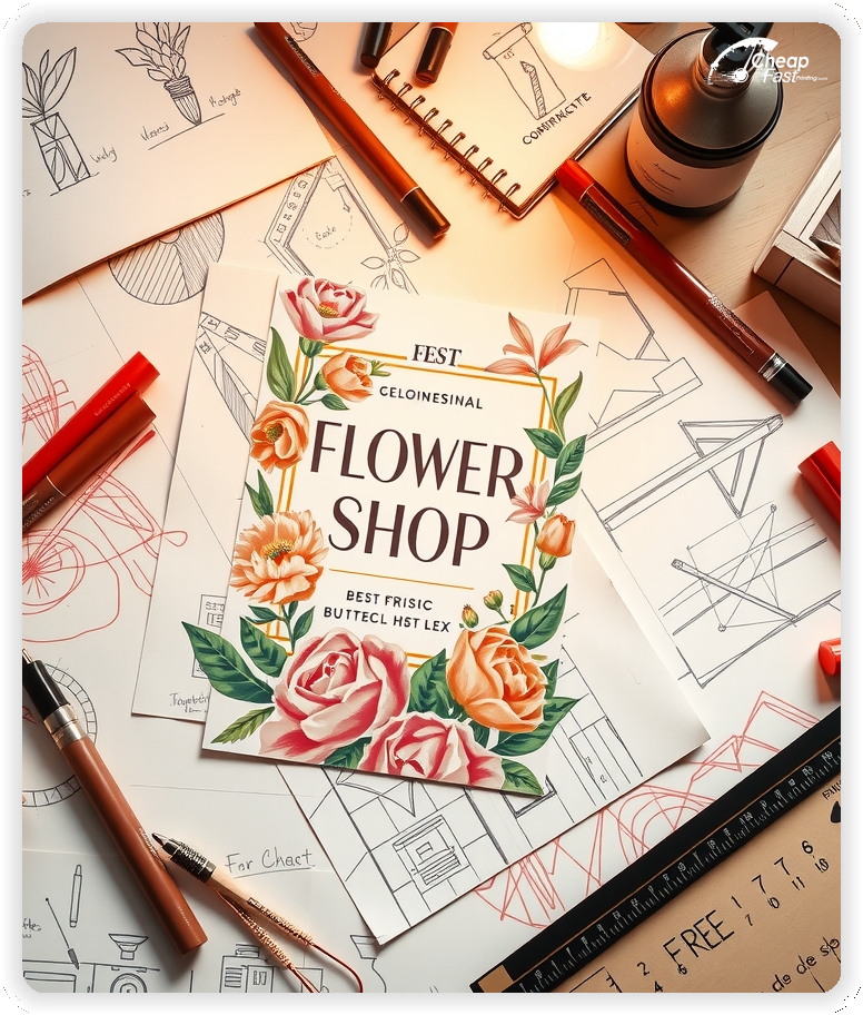 Promo Flyer Sample 1, Flower Shop leaflets creative layout