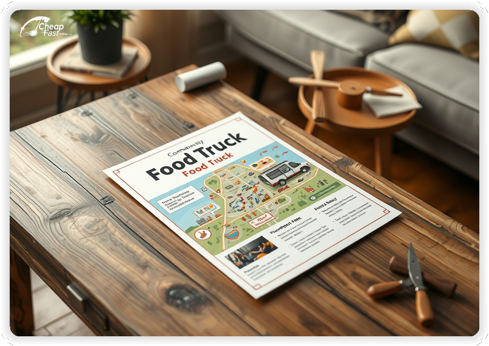 Marketing Handout Design 1, Food Truck pamphlets design example