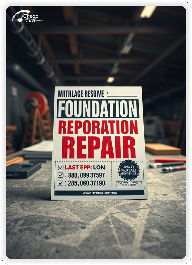 Affordable Foundation Repair Sheet Marketing, Foundation Repair marketing materials print sample