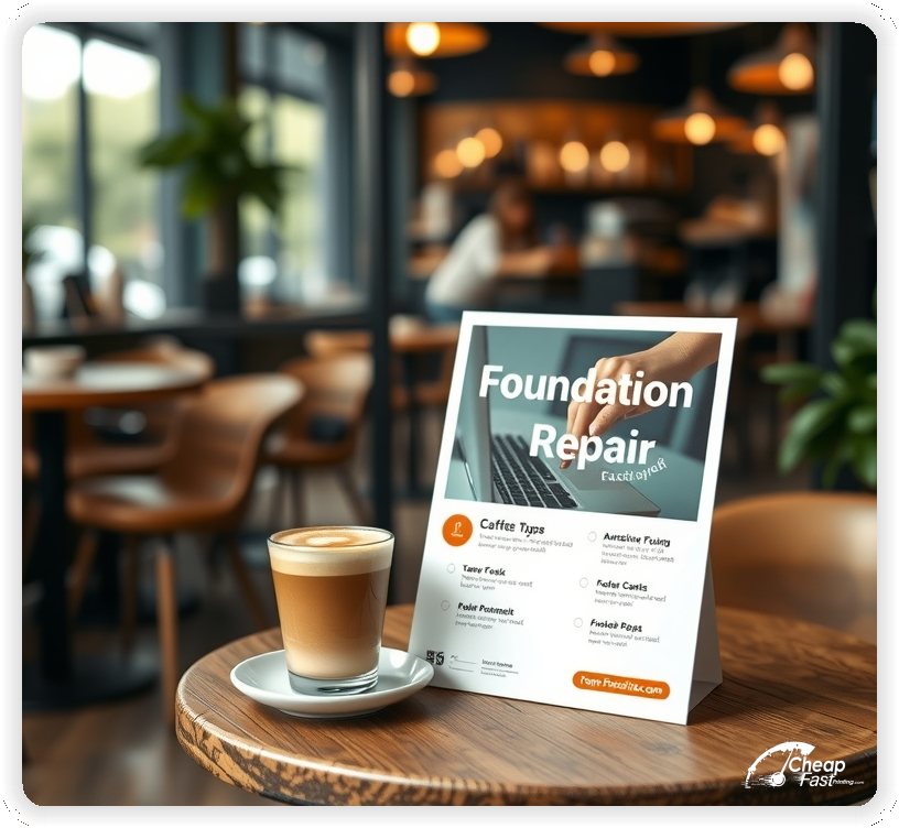 Creative Print Design 1, Foundation Repair promo cards creative layout