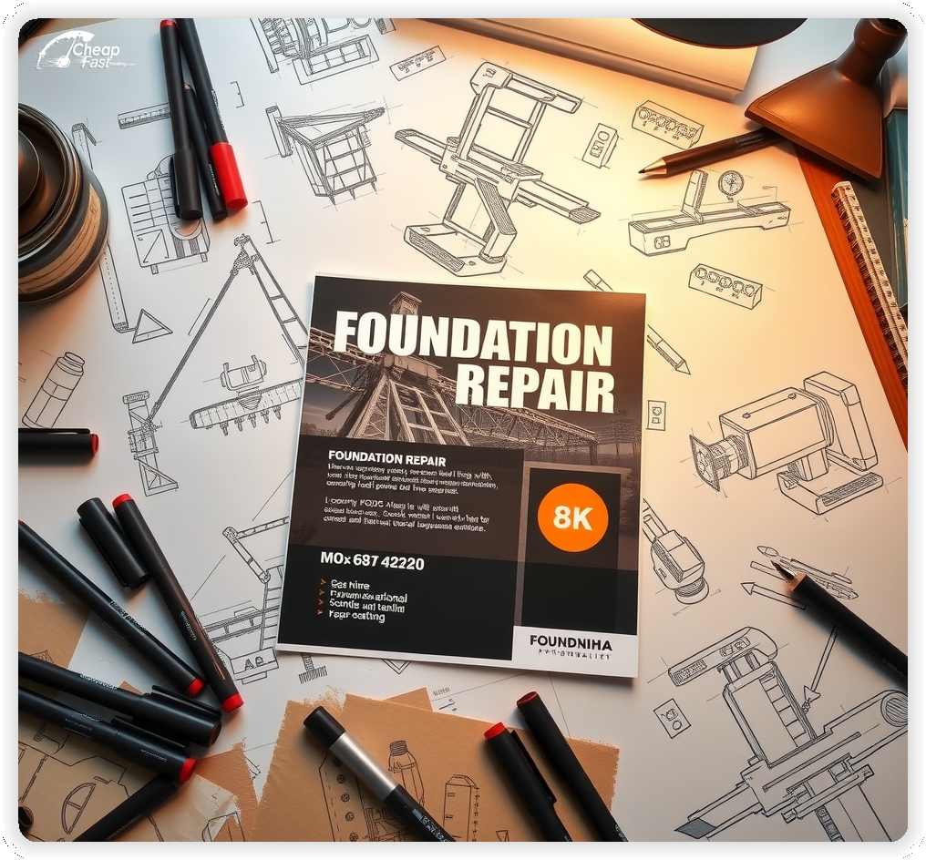 Promo Flyer Sample 1, Foundation Repair leaflets creative layout