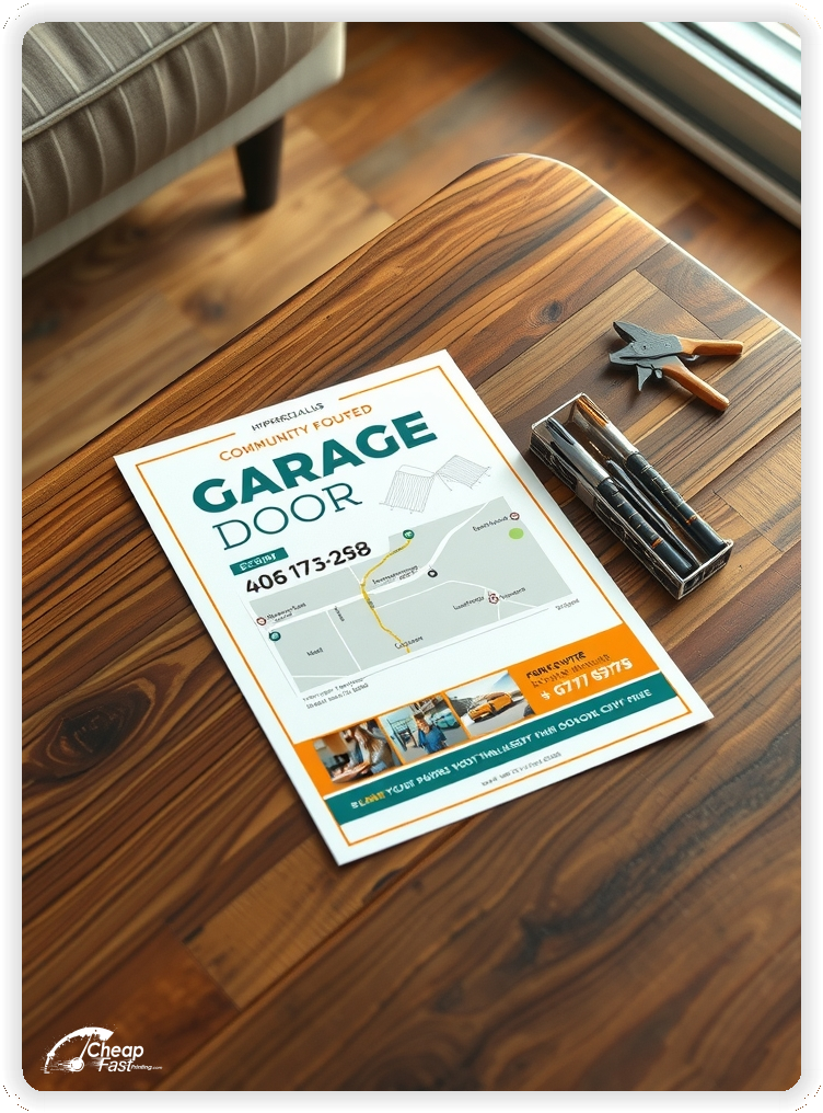 Creative Print Design 1, Garage Door Repair promo cards creative layout