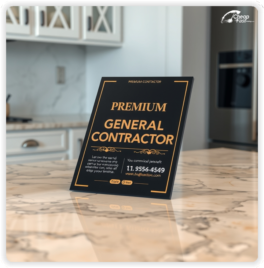 Advertising Brochure 1, General Contractor leaflets layout example