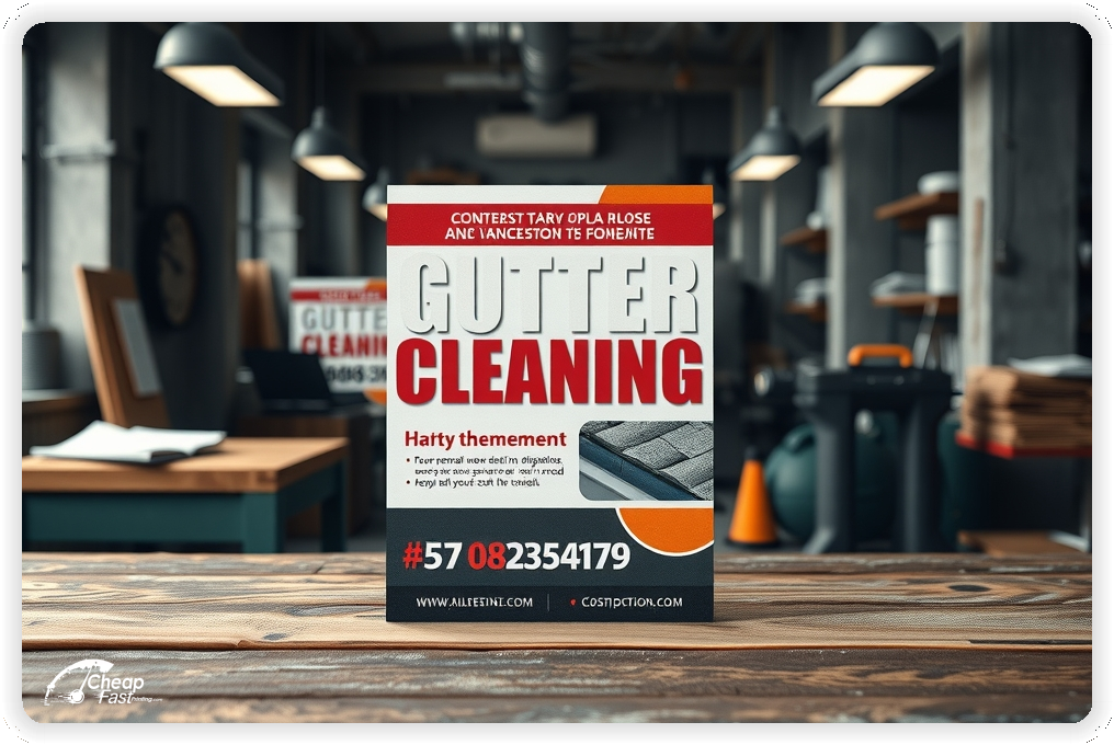 Creative Print Design 1, Gutter Cleaning promo cards creative layout