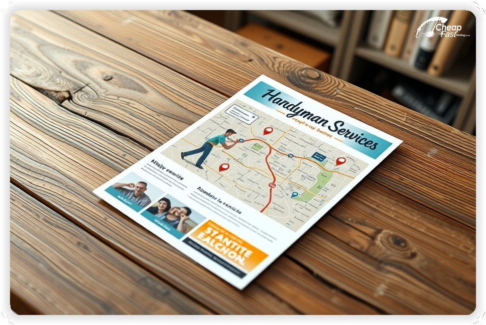 Affordable Handyman Services Sheet Printing, Handyman Services marketing materials print sample