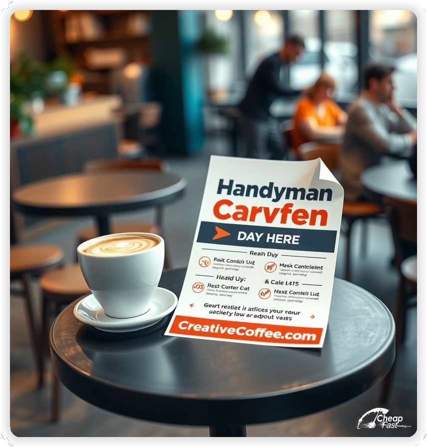 Creative Print Design 1, Handyman Services promo cards creative layout