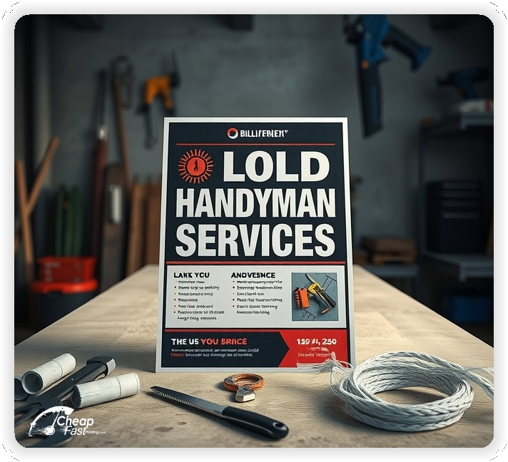 Print Ready Layout 1, Handyman Services brochures layout example