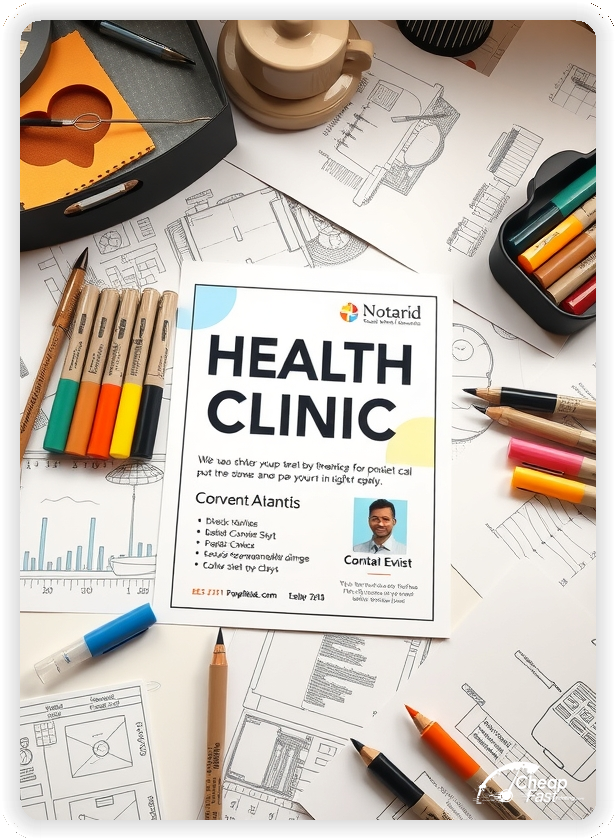 Best Health Clinic Pamphlet, Health Clinic marketing materials print sample
