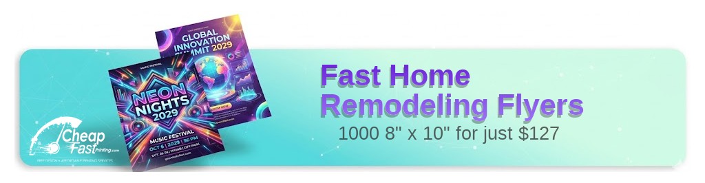 1000 Fast 8x10 100lb Gloss Book Paper Home Remodeling Flyers