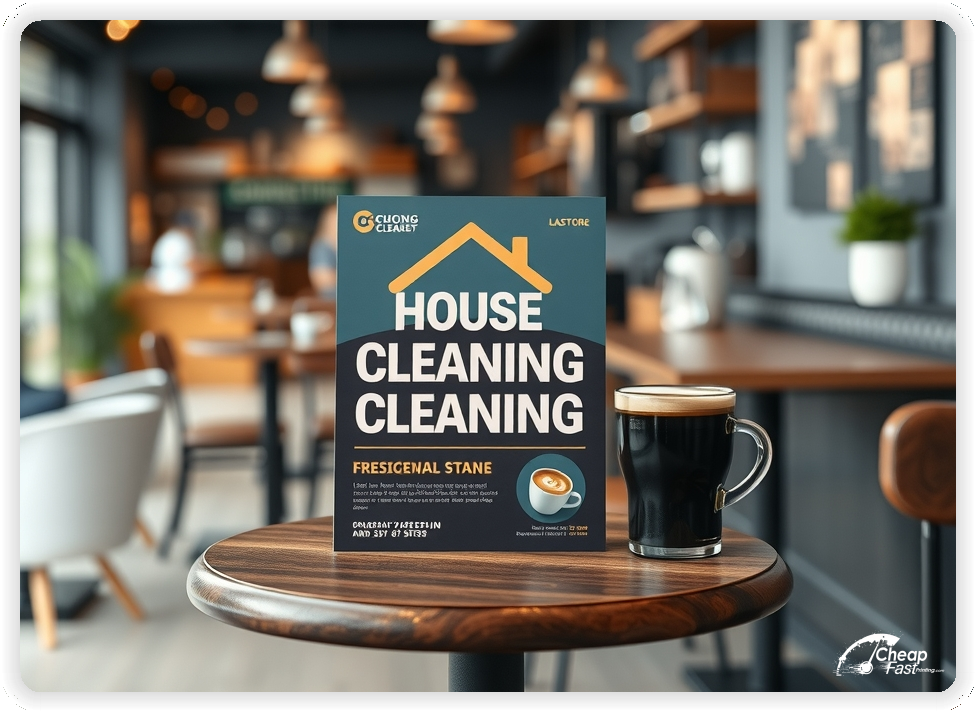 Creative Print Design 1, House Cleaning promo cards creative layout