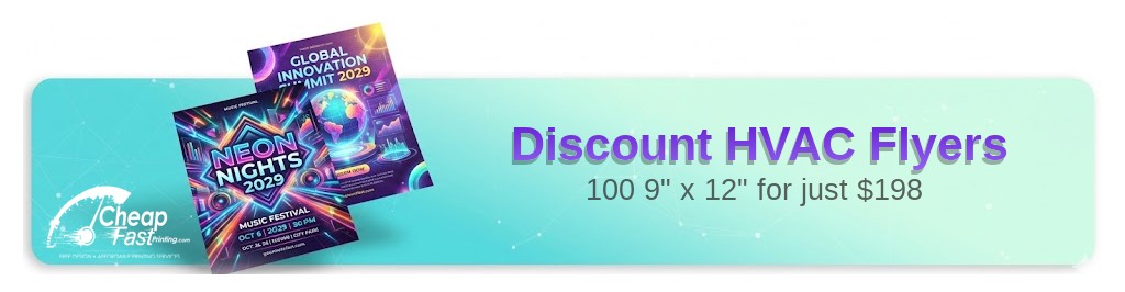 100 Discount 9x12 13pt Premium Linen Hvac Flyers